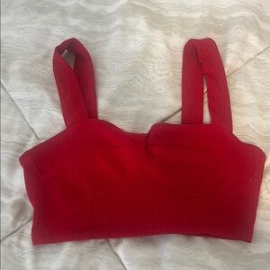 Inspired Hearts Vibrant Red Ribbed Top